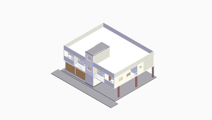 60x40 | East Facing 3D model rendering