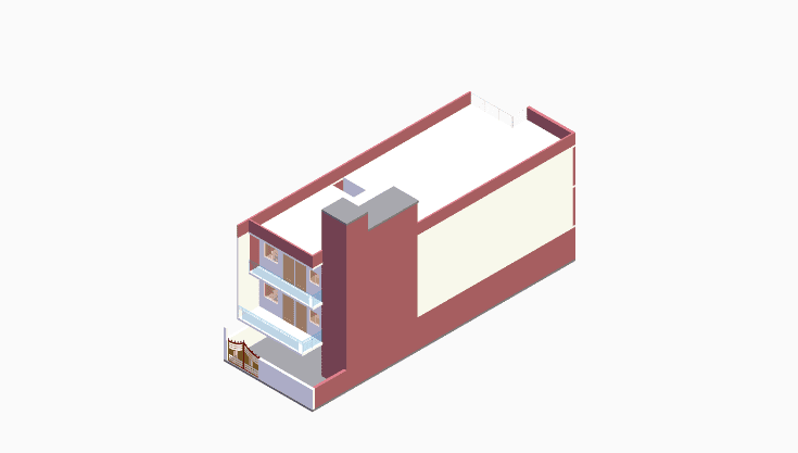 30x80 | North Facing 3D model rendering