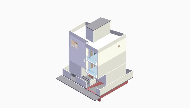 30x20 | East Facing 3D model rendering
