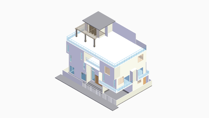 60x40 | South Facing 3D model rendering