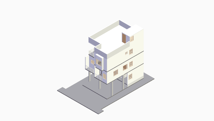 30x50 | West Facing 3D model rendering