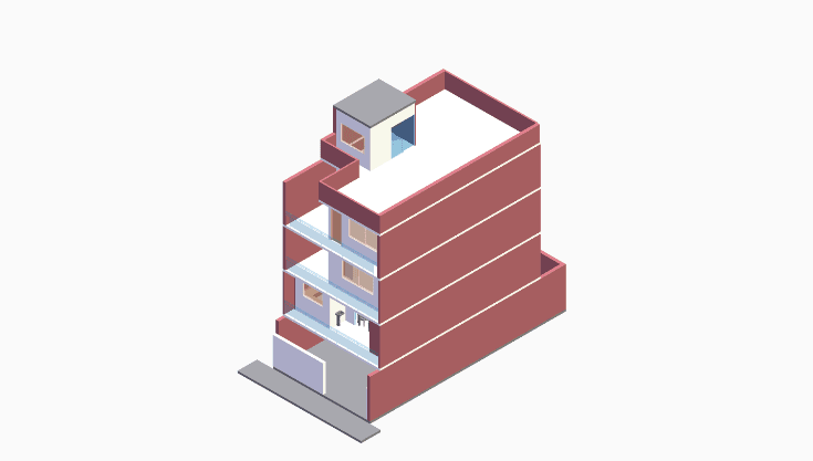 20x50 | East Facing 3D model rendering