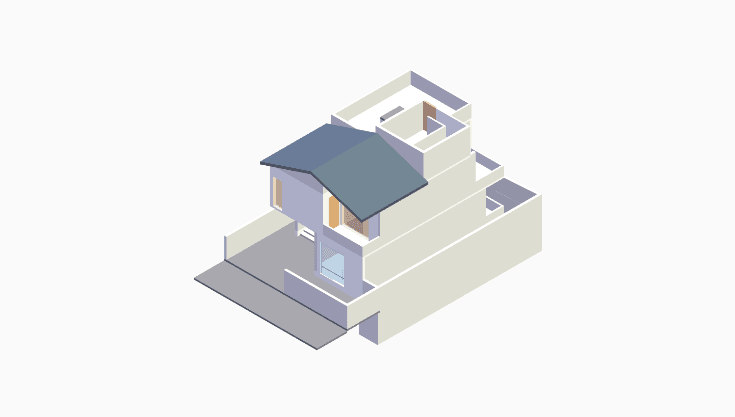 60x40 | North Facing 3D model rendering