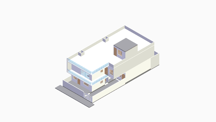 30x80 | West Facing 3D model rendering