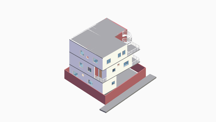 40x40 | East Facing 3D model rendering