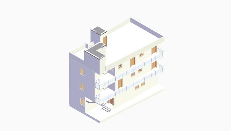 20x40 | South Facing 3D model rendering
