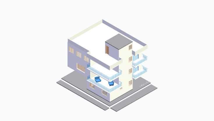 40x50 | North Facing 3D model rendering