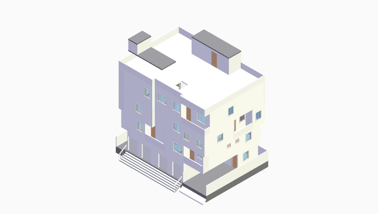 40x50 | South, West Facing 3D model rendering