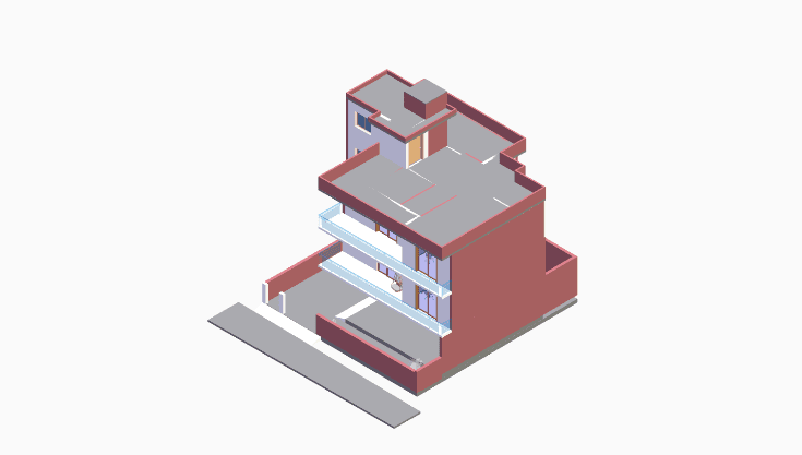 50x50 | North_east Facing 3D model rendering