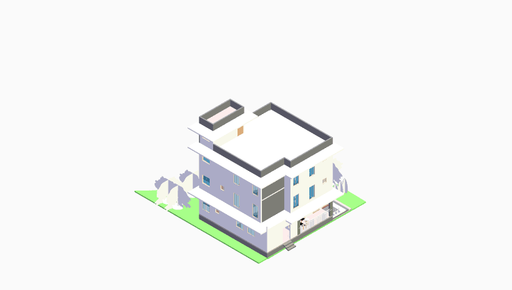 50x50 | East Facing 3D model rendering