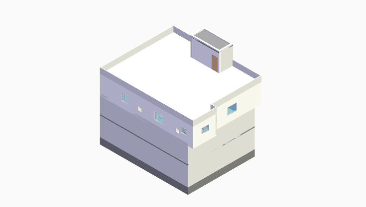 50x50 | North Facing 3D model rendering
