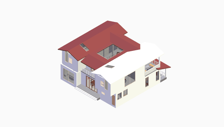 50x50 | South Facing 3D model rendering