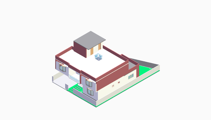 50x50 | West Facing 3D model rendering