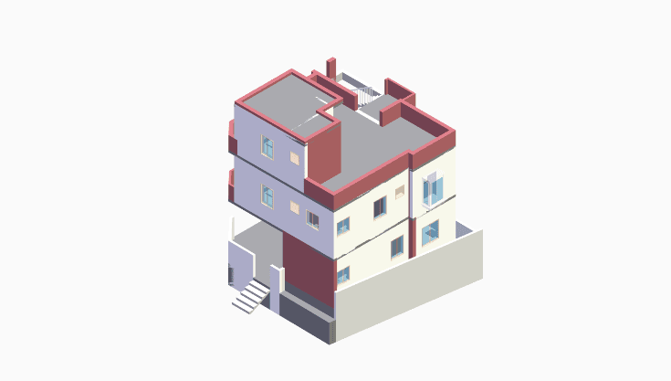 30x30 | West, South Facing 3D model rendering