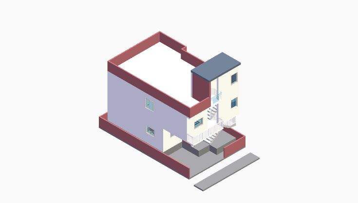 40x20 | East Facing 3D model rendering