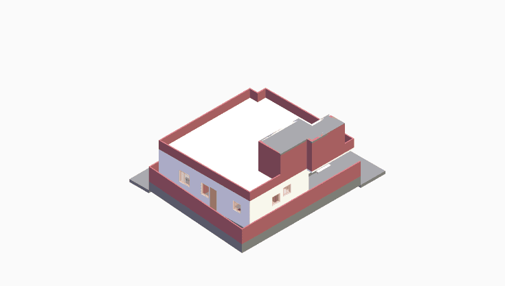 40x40 | North, West Facing 3D model rendering