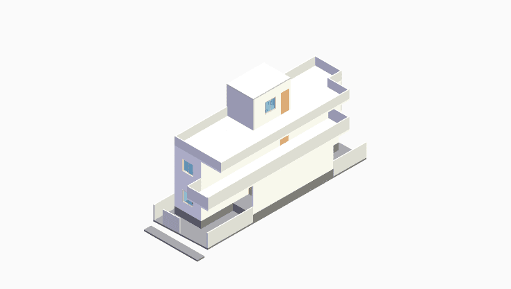 20x50 | South Facing 3D model rendering
