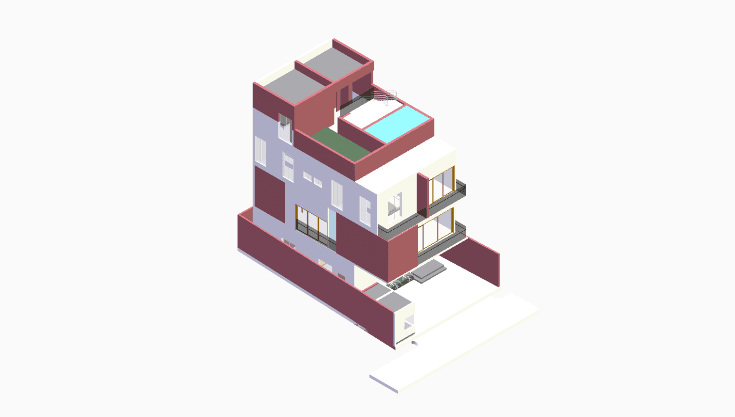 40x20 | East Facing 3D model rendering