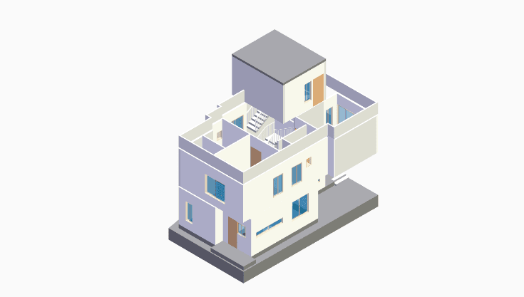 40x20 | North Facing 3D model rendering