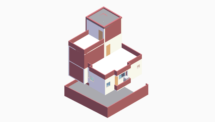 30x30 | North Facing 3D model rendering