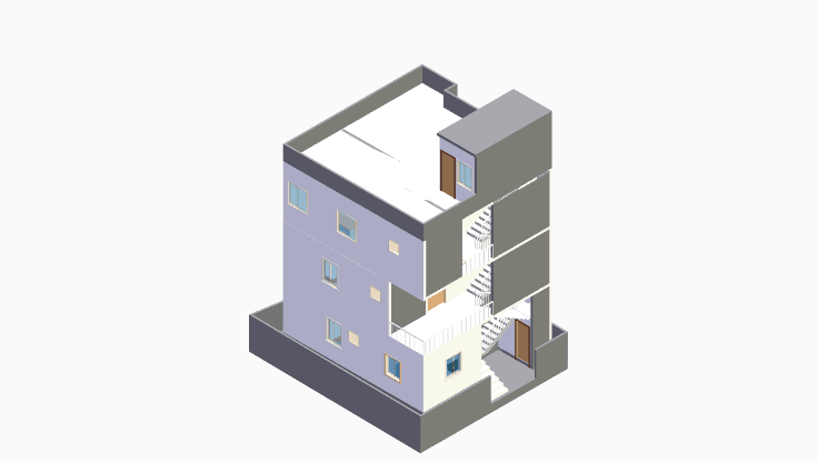40x20 | East Facing 3D model rendering
