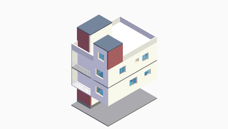 30x30 | West Facing 3D model rendering