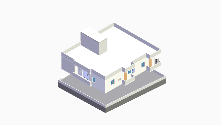 50x50 | North_west Facing 3D model rendering