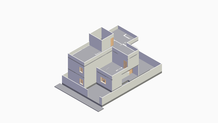60x40 | South Facing 3D model rendering
