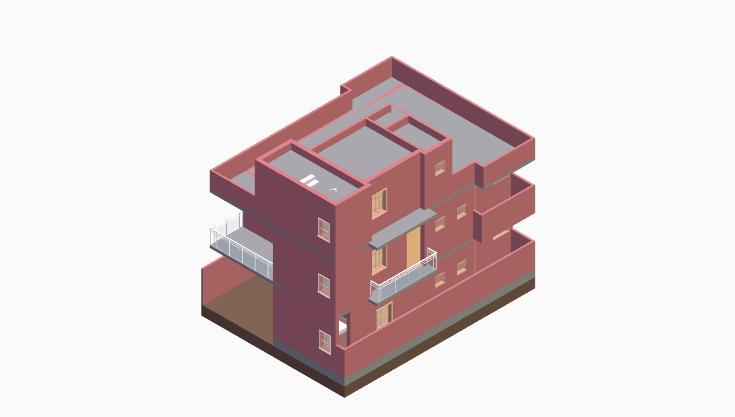 20x40 | West Facing 3D model rendering
