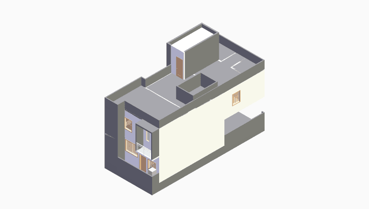 20x40 | North Facing 3D model rendering