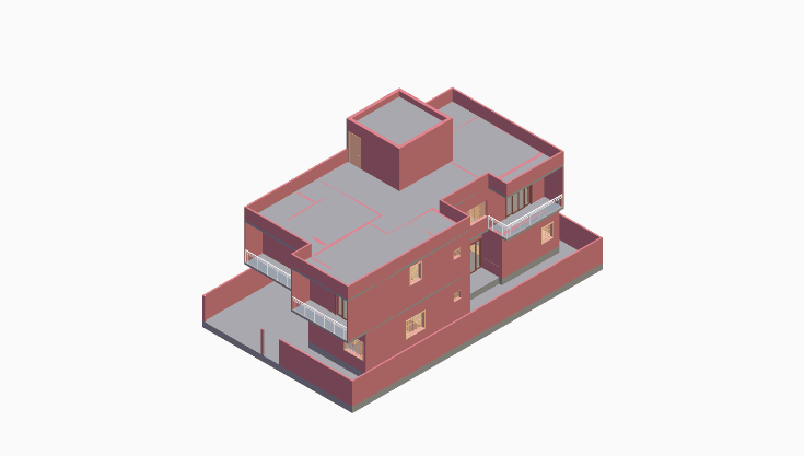 60x40 | South Facing 3D model rendering