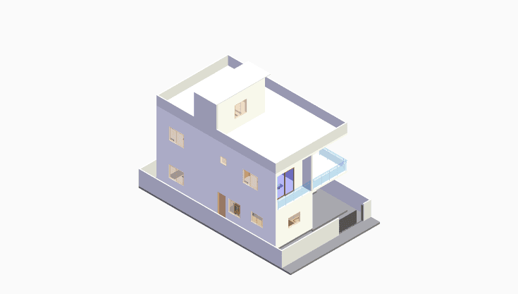 30x50 | East Facing 3D model rendering