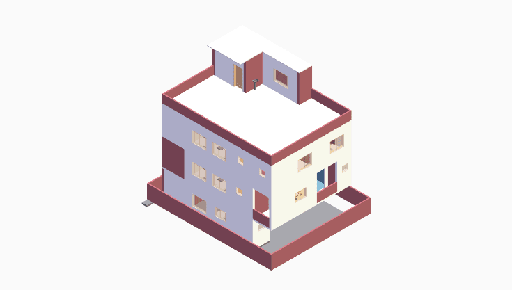 40x50 | West Facing 3D model rendering