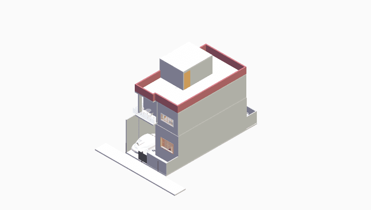20x40 | West Facing 3D model rendering