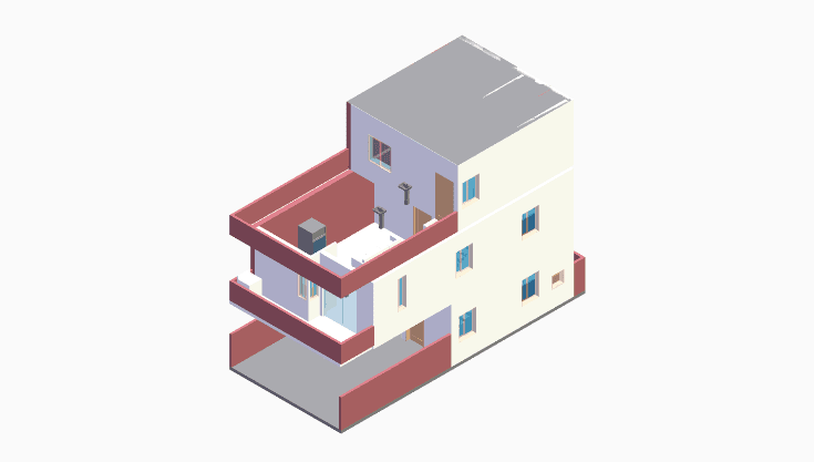 40x20 | East Facing 3D model rendering
