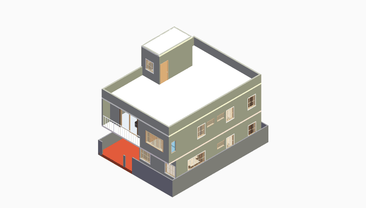 30x40 | North Facing 3D model rendering