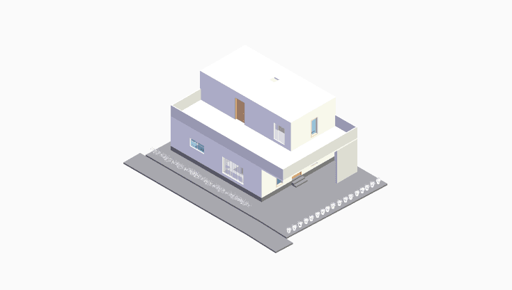 60x40 | North Facing 3D model rendering