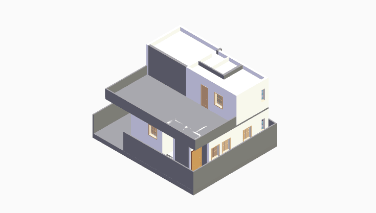 30x30 | East Facing 3D model rendering