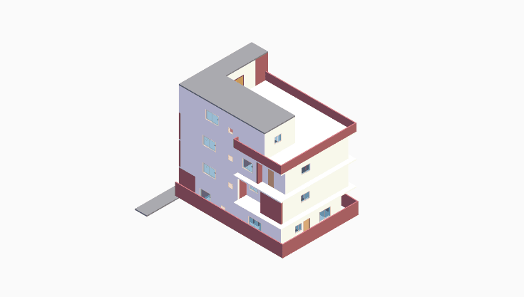 40x50 | West Facing 3D model rendering