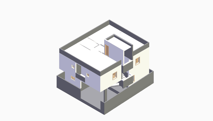 40x40 | North Facing 3D model rendering