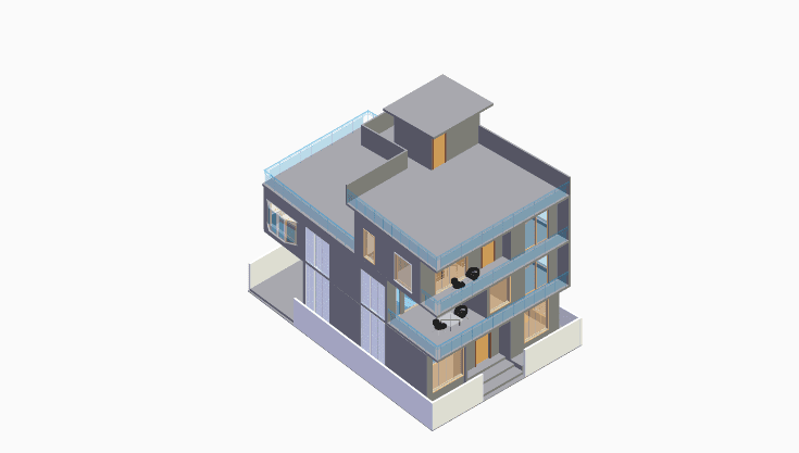 60x40 | South, West Facing 3D model rendering
