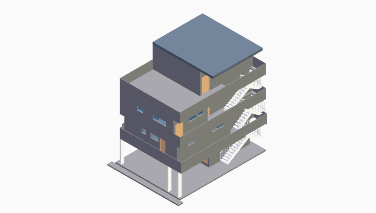60x40 | East Facing 3D model rendering