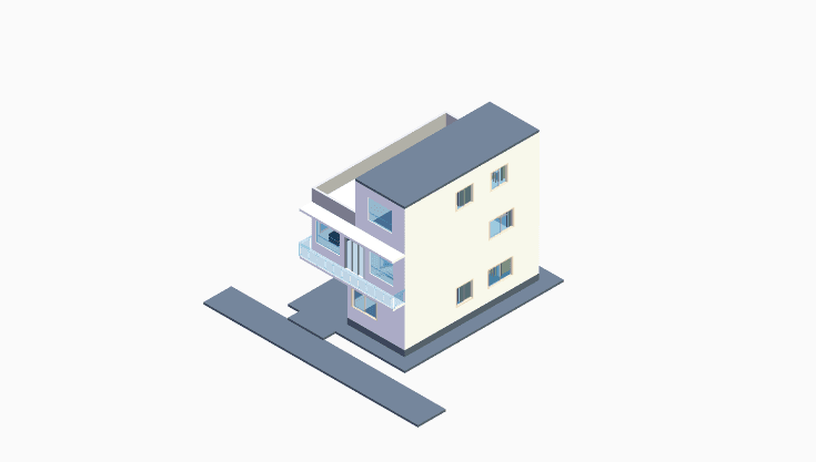 40x40 | East Facing 3D model rendering