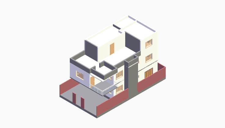 30x50 | North Facing 3D model rendering