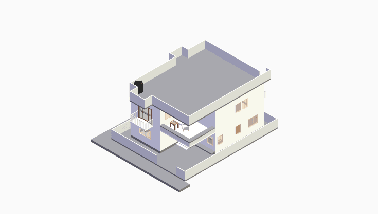 40x50 | South, West Facing 3D model rendering