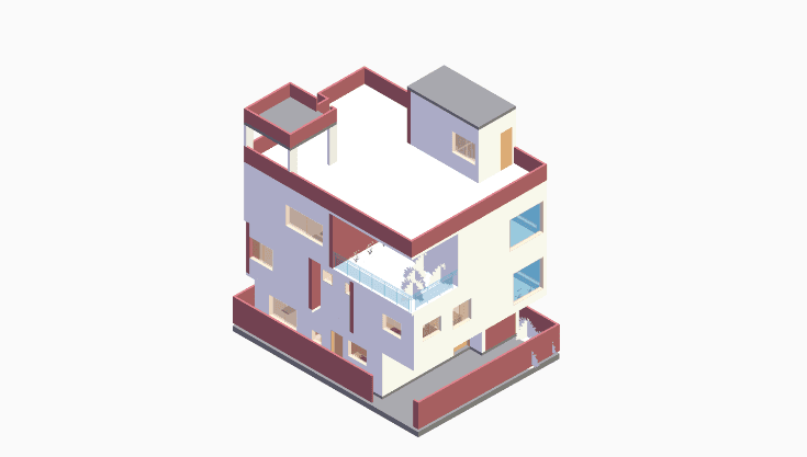 40x30 | South, West Facing 3D model rendering
