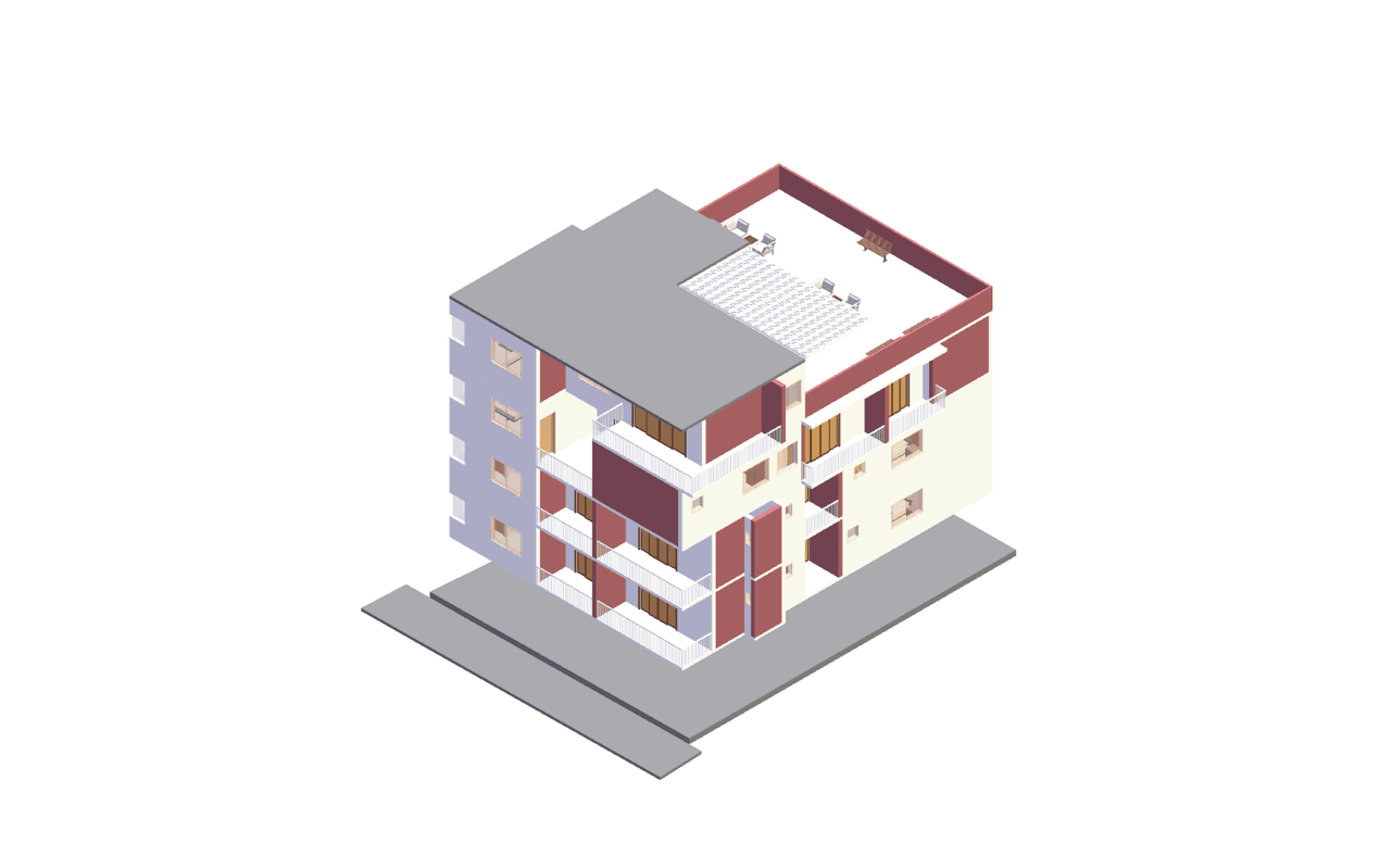 60x40 | North Facing 3D model rendering