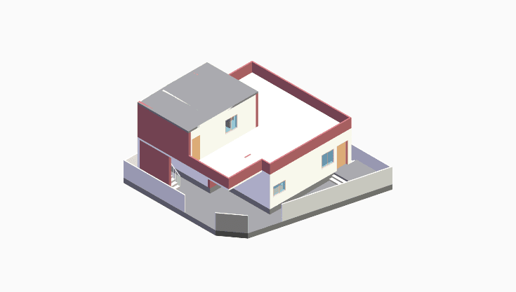 40x40 | West, South Facing 3D model rendering