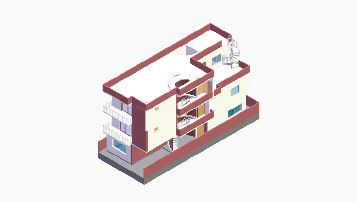 20x50 | South Facing 3D model rendering